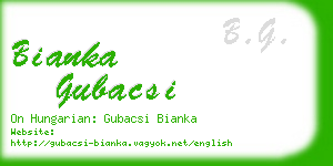 bianka gubacsi business card